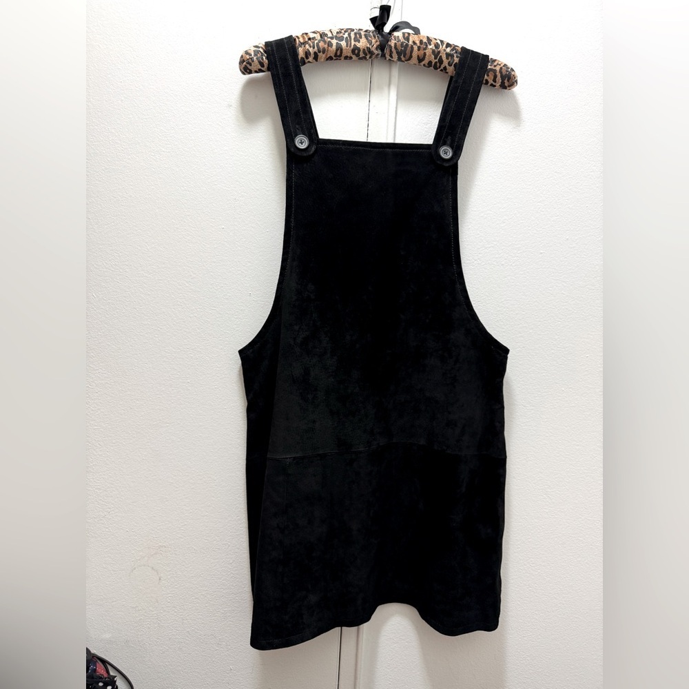 90s suede Metropolitan New York 10001 Womens 5/6 Black Overalls Dress Small